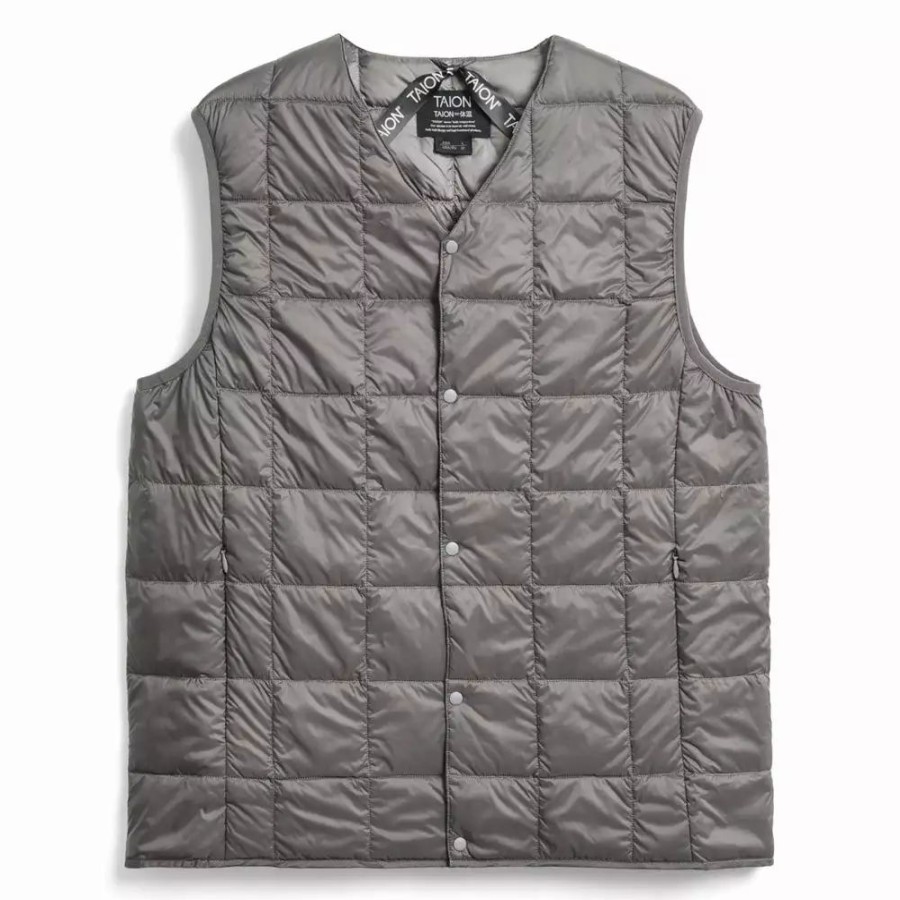 Clothing * | V Neck Button Down Vest Grey Grey