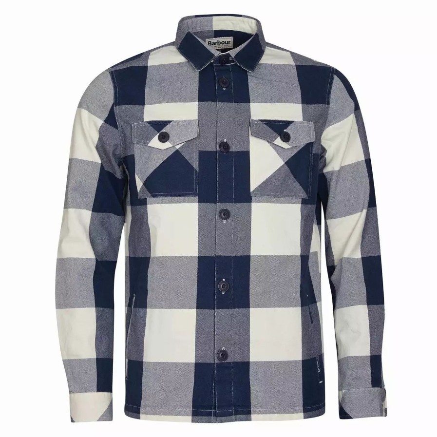 Clothing * | Essential Check Overshirt Navy Navy