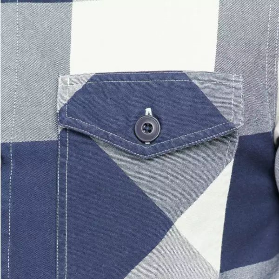 Clothing * | Essential Check Overshirt Navy Navy