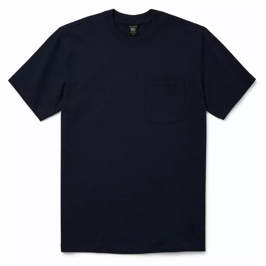 Clothing * | S/S Pioneer Solid One Pocket T-Shirt Fast Track Dark Navy Dark Navy