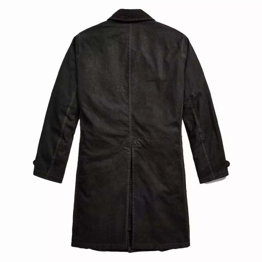 Clothing * | Waxed Cotton Coat Vintage Black Vintage Black