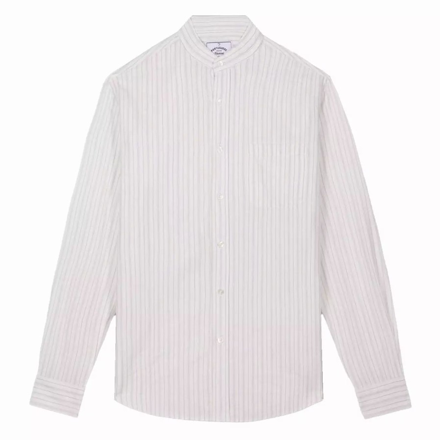 Clothing * | Mao Suave Shirt White / Grey Stripe White / Grey Stripe