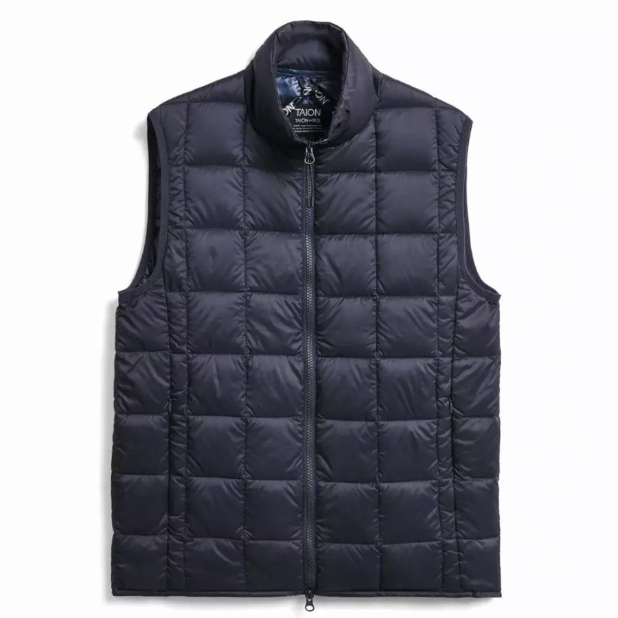 Clothing * | Hi Neck W-Zip Down Vest Navy Navy