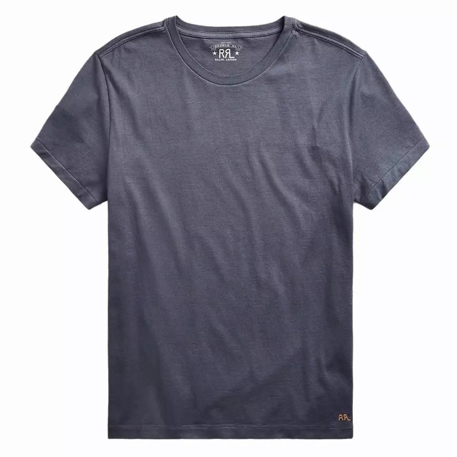 Clothing * | Garment-Dyed Crewneck T-Shirt Blue Blue