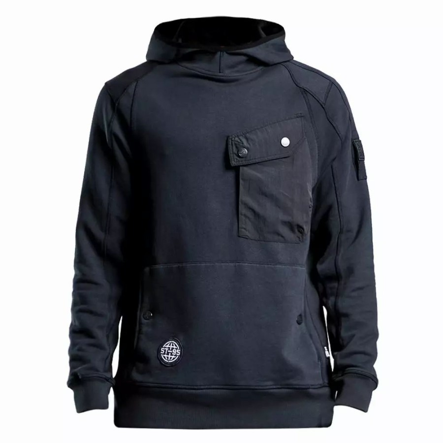 Clothing * | Globe Pocket Hooded Sweat Black Black