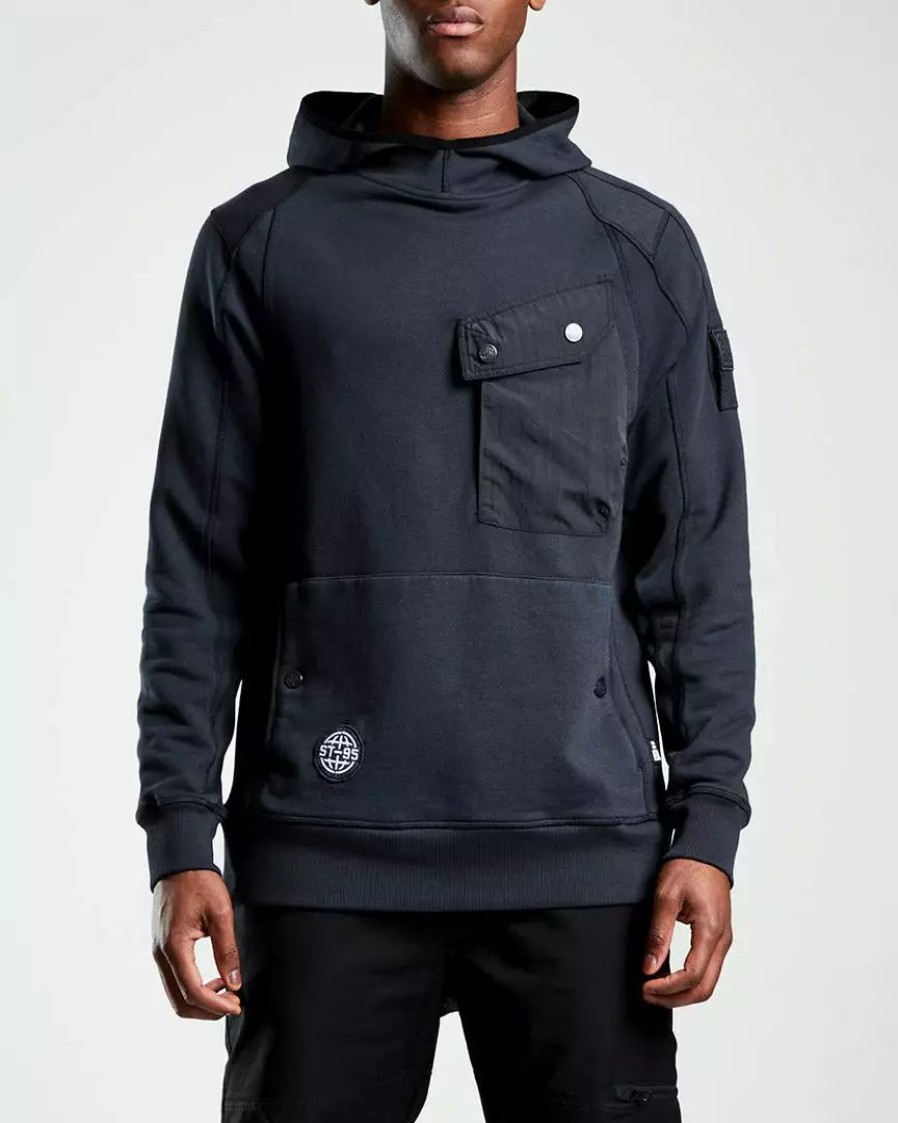 Clothing * | Globe Pocket Hooded Sweat Black Black