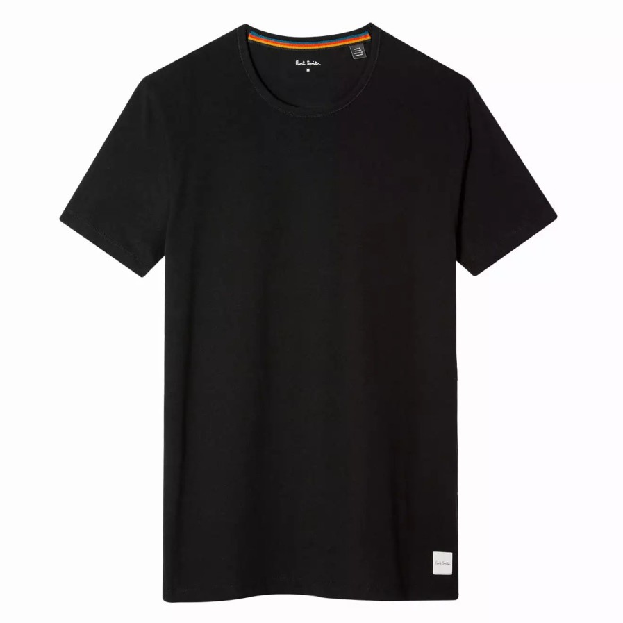 Clothing * | Cotton Crew Neck T-Shirt Black Black