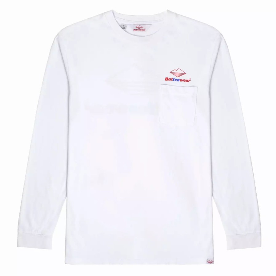 Clothing * | 10Th Anniversary Team L/S Pocket Tee White White