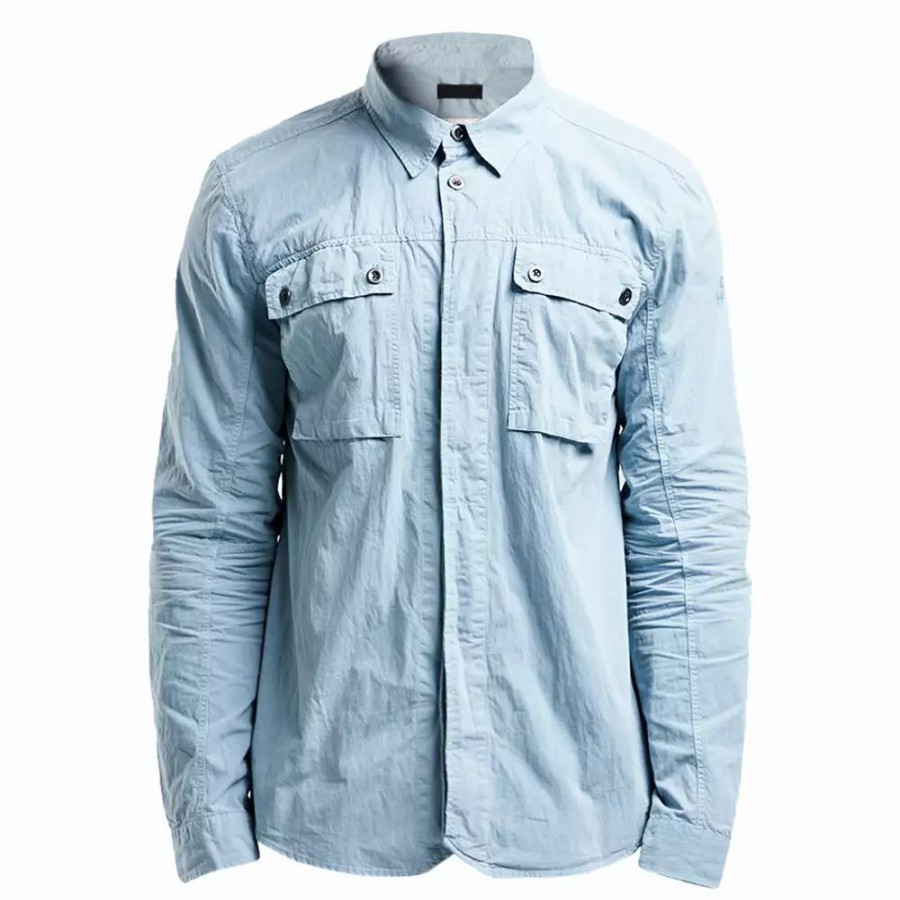 Clothing * | Twin Pocket Shirt Light Blue Light Blue