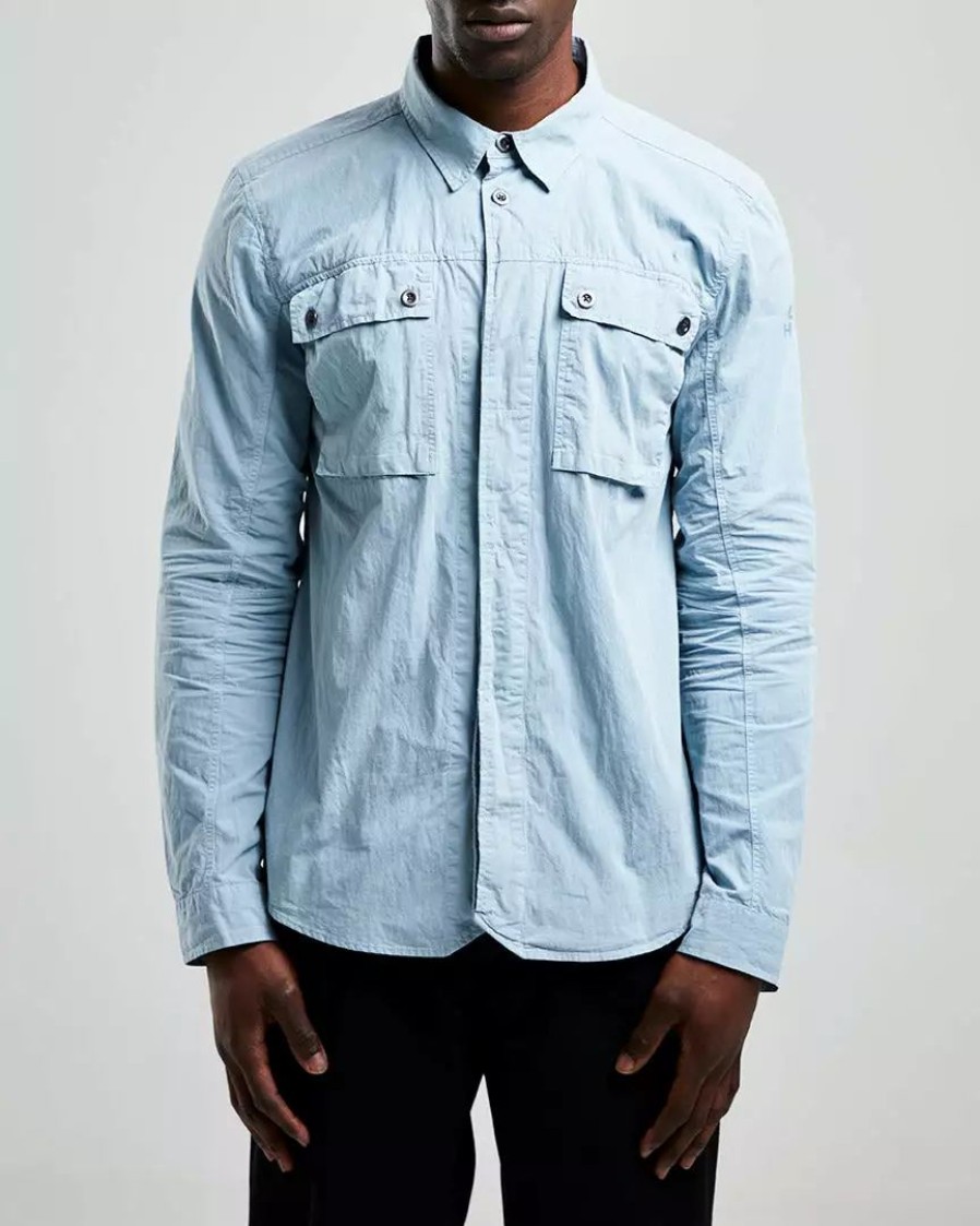 Clothing * | Twin Pocket Shirt Light Blue Light Blue