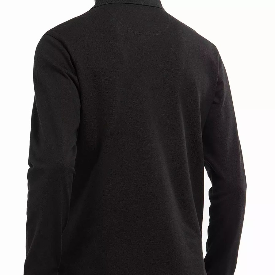 Clothing * | Evin L/S Polo Shirt Black Black