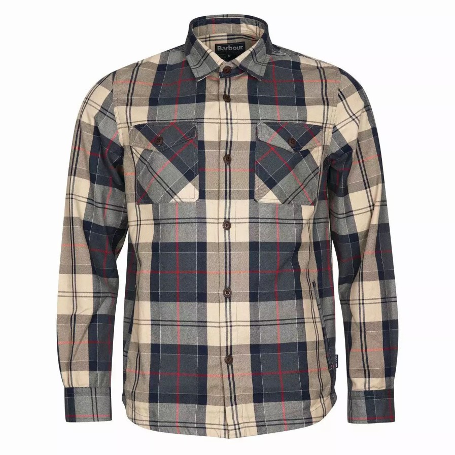 Clothing * | Canwell Overshirt Stone Tartan Stone Tartan