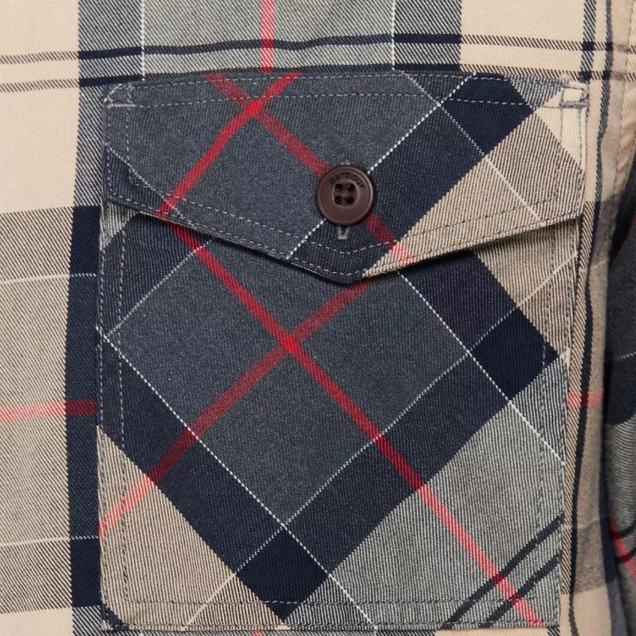 Clothing * | Canwell Overshirt Stone Tartan Stone Tartan