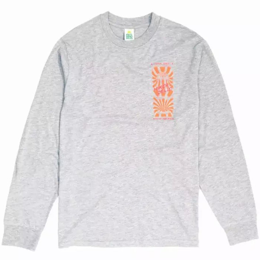 Clothing * | Rave Flyer Ls T Shirt Grey Marl Grey Marl