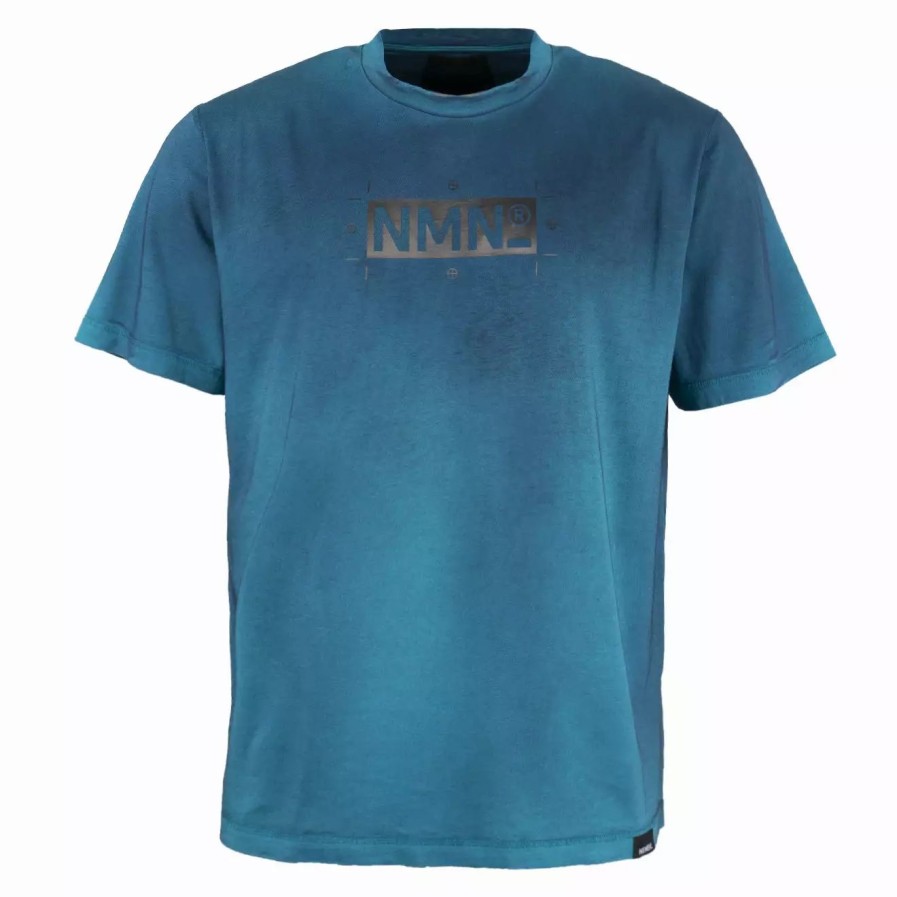 Clothing * | Vense Sprayed T-Shirt Cyan Indigo Cyan Indigo