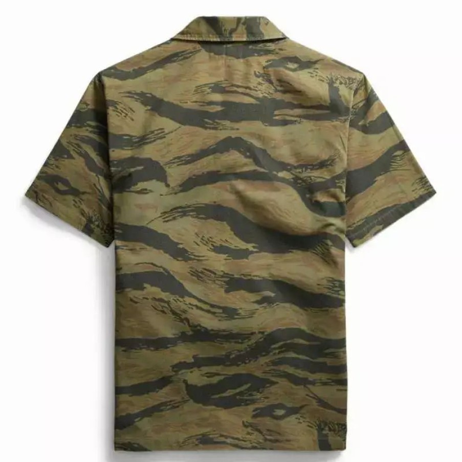 Clothing * | Camo Ripstop Short-Sleeve Overshirt Black / Olive Black / Olive