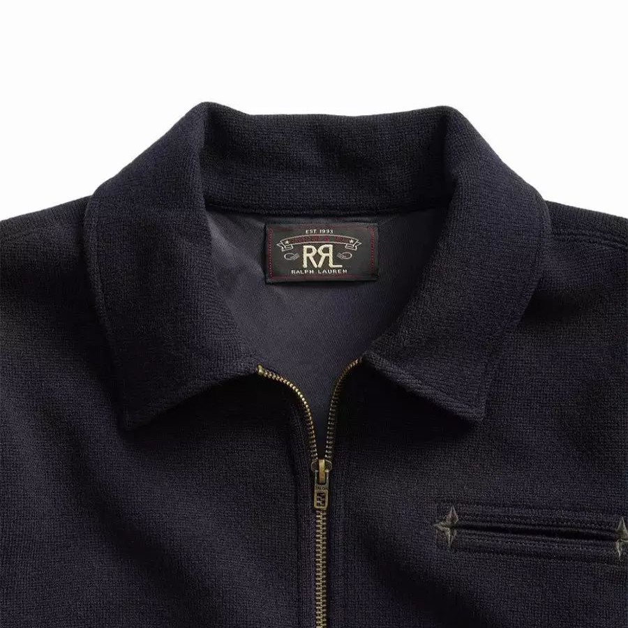 Clothing * | Full Zip Knitted Cardigan Navy Navy