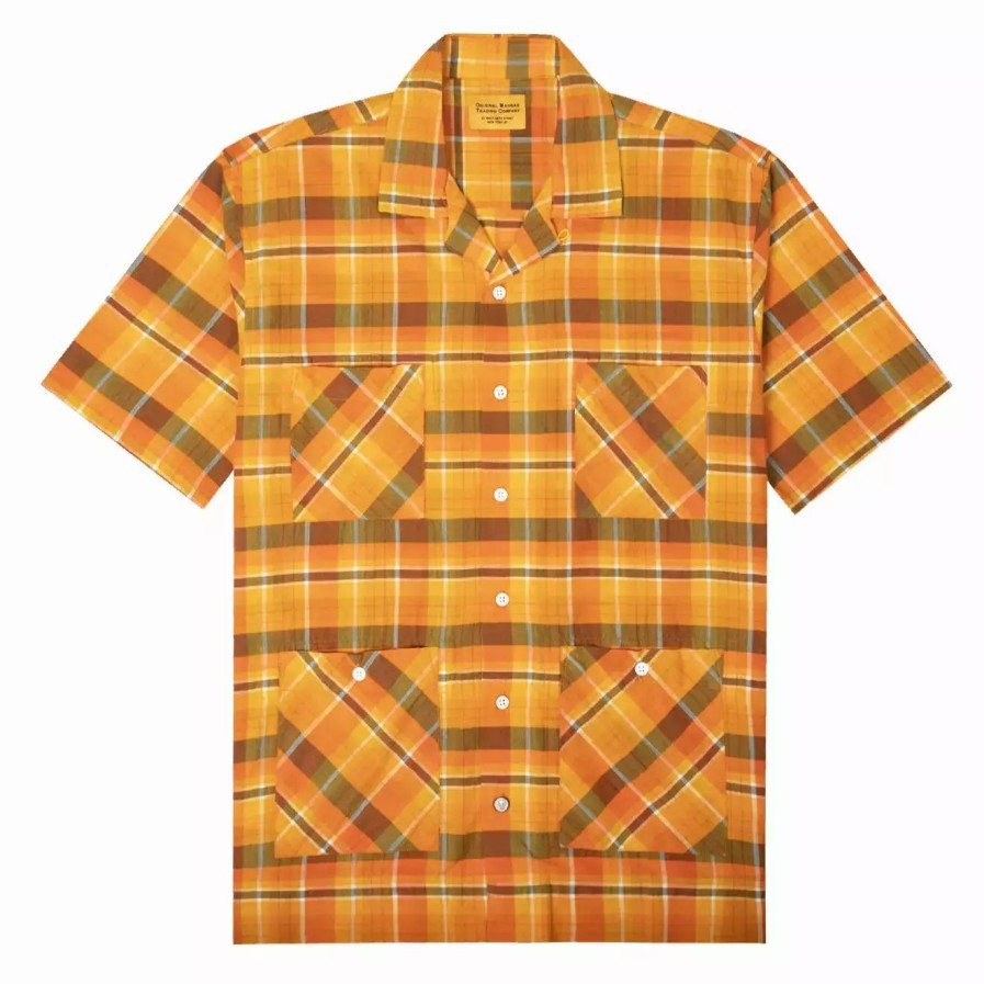 Clothing * | No.29 Cuban Collar S/S Shirt Yellow / Orange Yellow / Orange