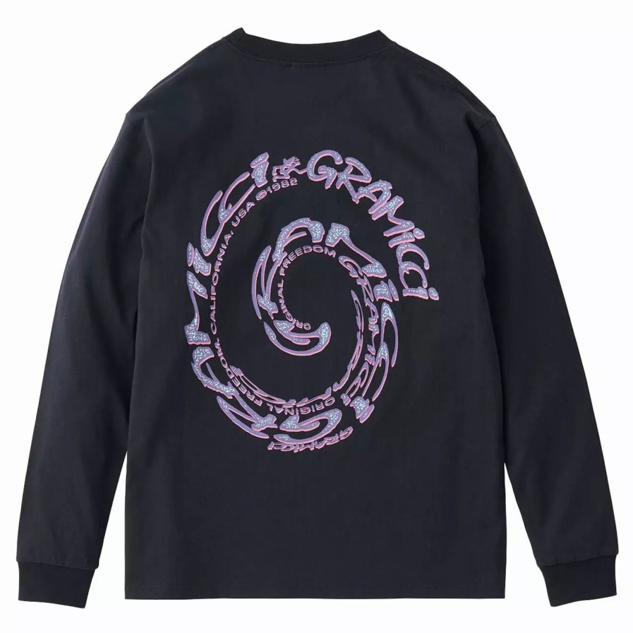 Clothing * | Swirl L/S Tee Black Black